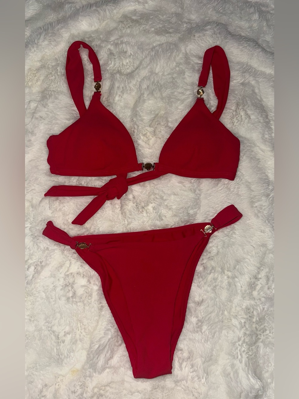 Red Women's Bikini Set - Classic Tie Front Two-Piece (NWOT)